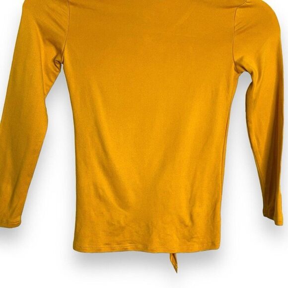 Queen Bee Cute For You Graphic Print Top Girls M Golden Yellow Tie Front Casual - Picture 7 of 8